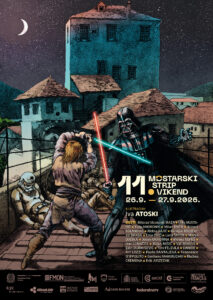 Treći plakat i majica 11. Mostarskog strip vikenda